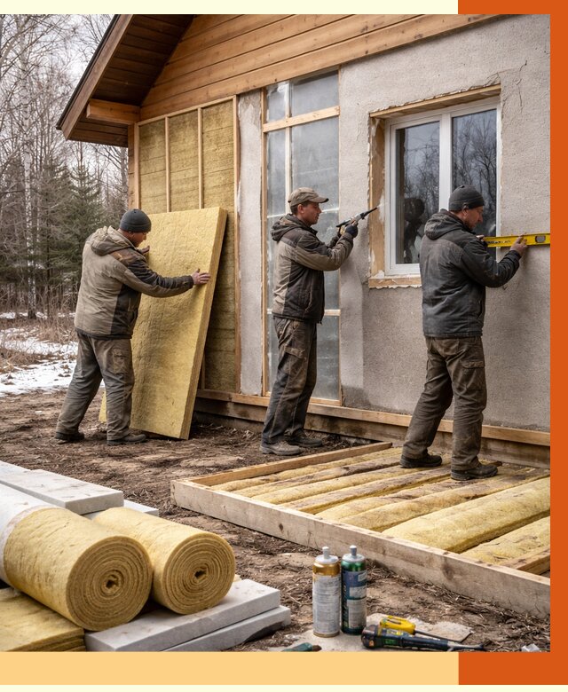 Утепление дачного дома в Великом Устюге от 4835 руб/м2 — недорого | ТепломастерВлс