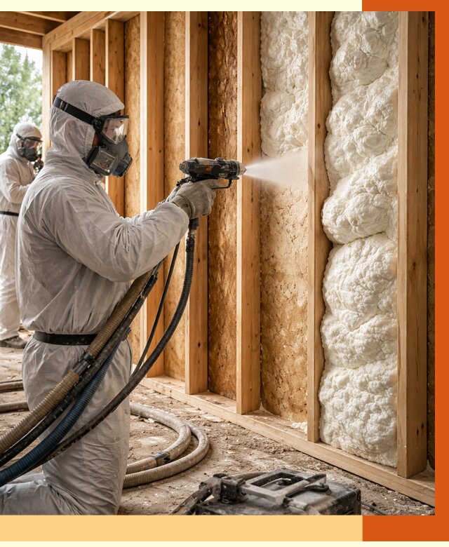 Утепление каркасного дома ППУ в Великом Устюге от 2850 руб./м2 — работа под ключ | ТепломастерВлс