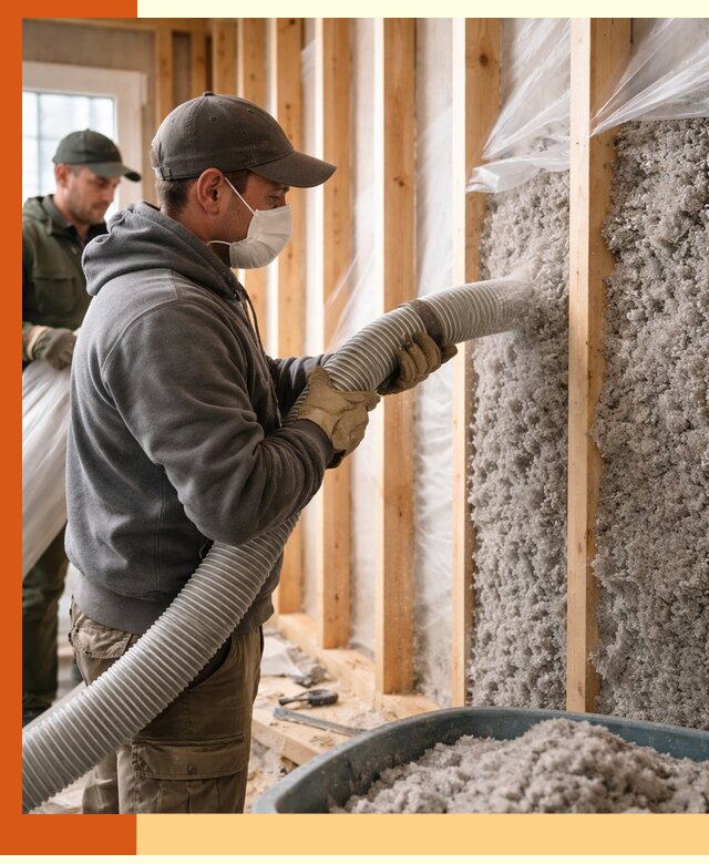 Утепление каркасного дома эковатой в Великом Устюге — качественно и надолго