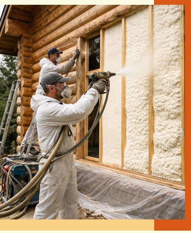 Утепление деревянного дома ППУ в Великом Устюге от 4275 руб/м2 | ТепломастерВлс — под ключ