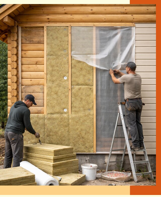 Утепление дома из бруса в Великом Устюге от 3817 руб./м2 — работы под ключ | ТепломастерВлс