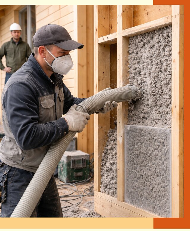 Утепление дома из бруса эковатой в Великом Устюге от 1883 руб/м2 | ТепломастерВлс