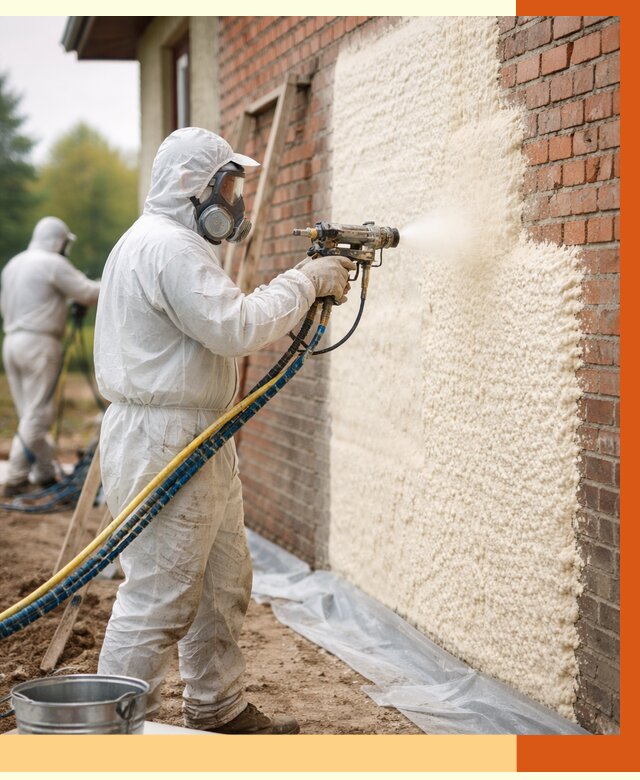 Утепление кирпичного дома ППУ в Великом Устюге под ключ от 6616 руб. | ТепломастерВлс