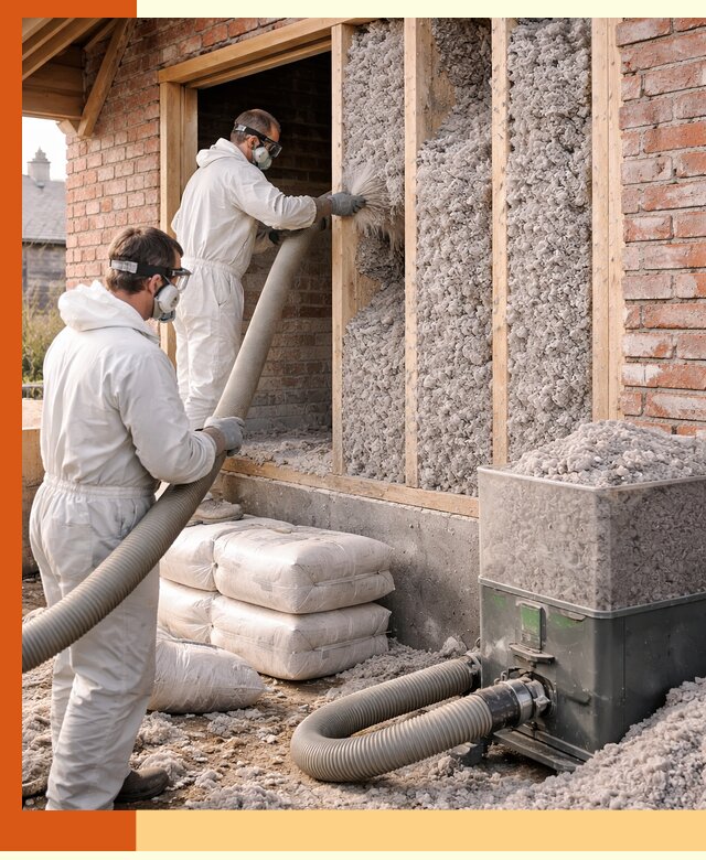 Утепление кирпичного дома эковатой в Великом Устюге