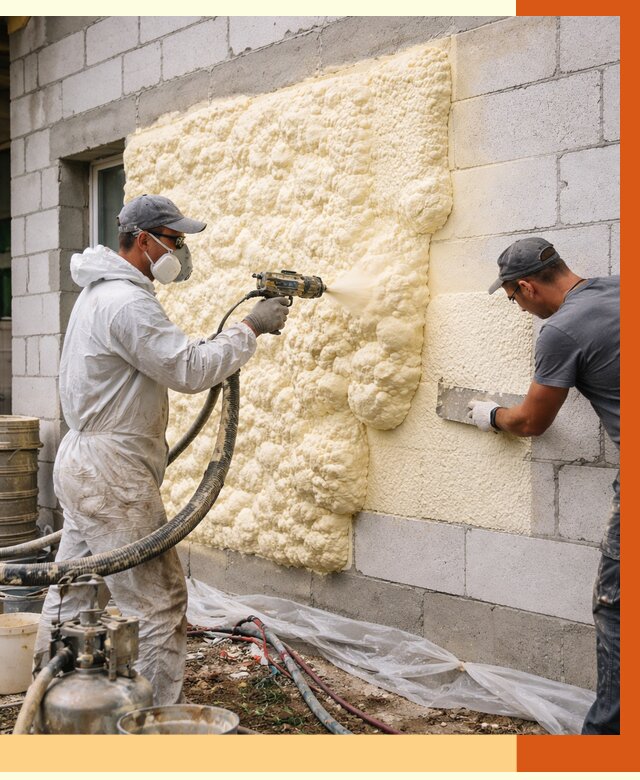 Утепление дома из газобетона ППУ в Великом Устюге от 4886 руб./м² под ключ | ТепломастерВлс