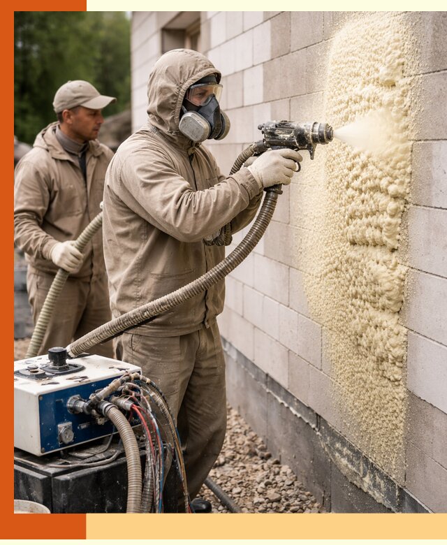 Утепление дома из газобетона ППУ в Великом Устюге — надежная теплоизоляция