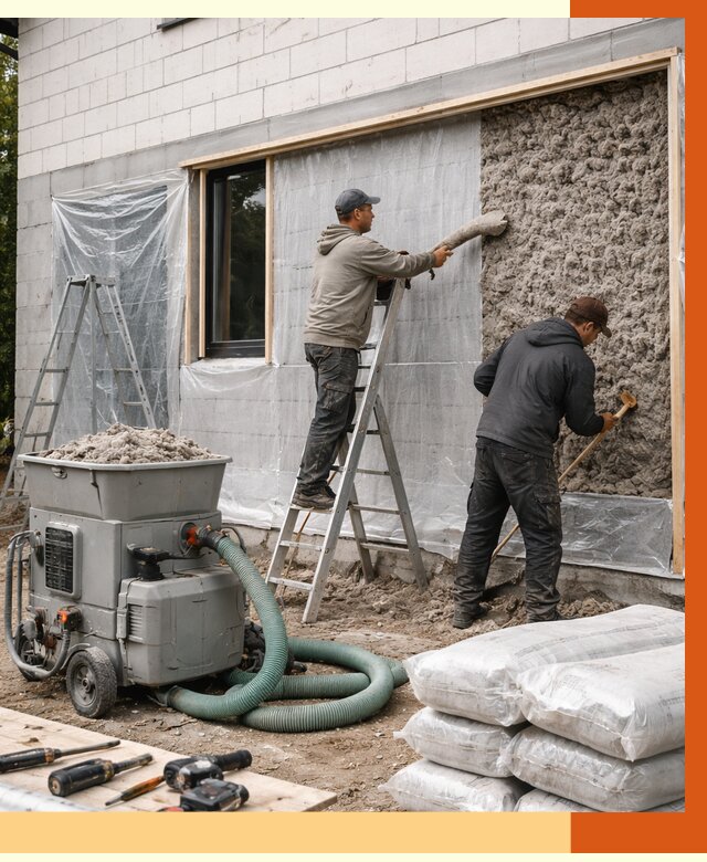 Утепление дома из газобетона эковатой в Великом Устюге от 4581 руб./м2 | ТепломастерВлс