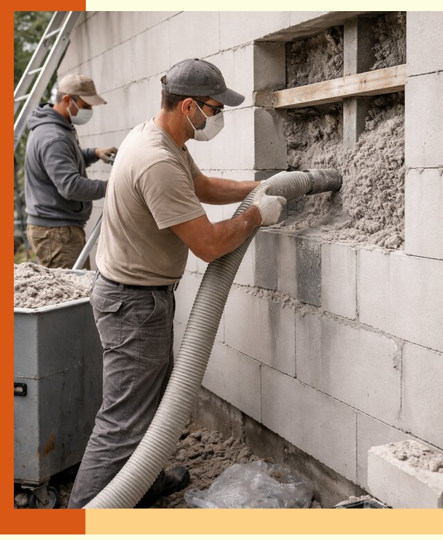 Утепление дома из газобетона эковатой в Великом Устюге