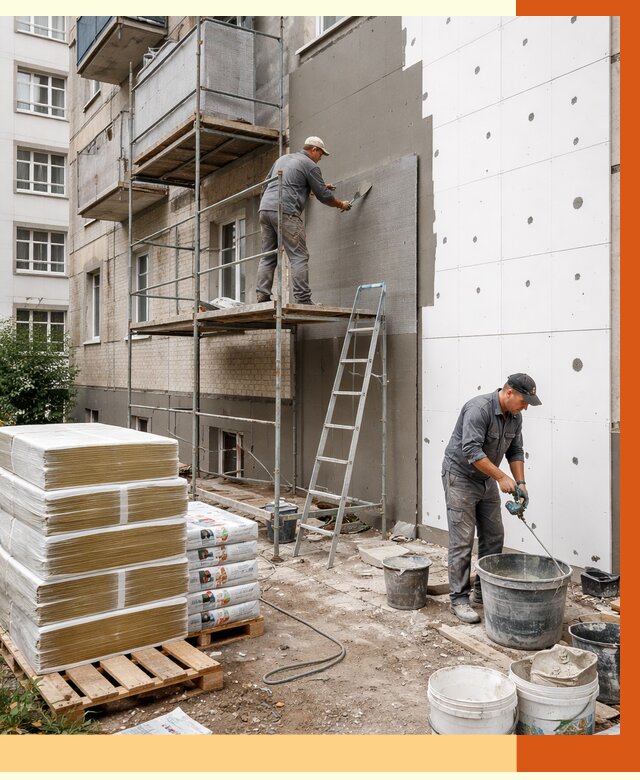 Утепление квартиры снаружи в Великом Устюге от 6260 руб/м2 под ключ | ТепломастерВлс