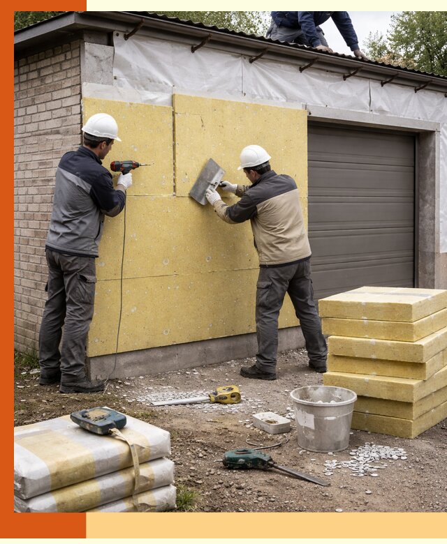 Утепление гаража снаружи в Великом Устюге качественно и надёжно