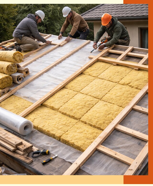 Утепление скатной крыши в Великом Устюге от 1272 руб./м2 под ключ | ТепломастерВлс