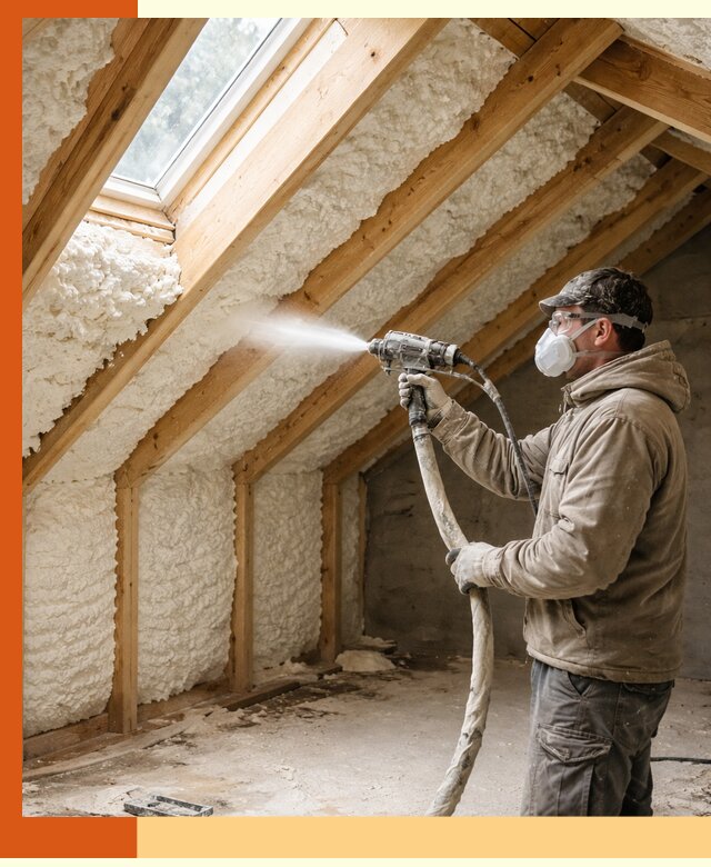 Утепление мансарды ППУ в Великом Устюге быстро и надежно