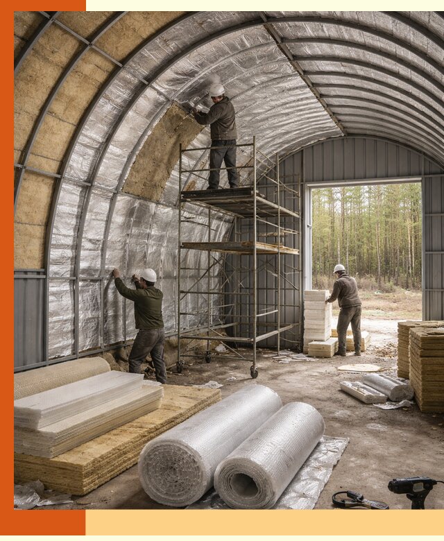 Утепление арочного ангара под ключ в Великом Устюге