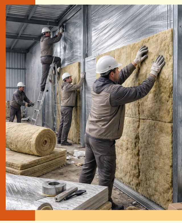 Утепление металлического склада в Великом Устюге: теплоизоляция и герметизация