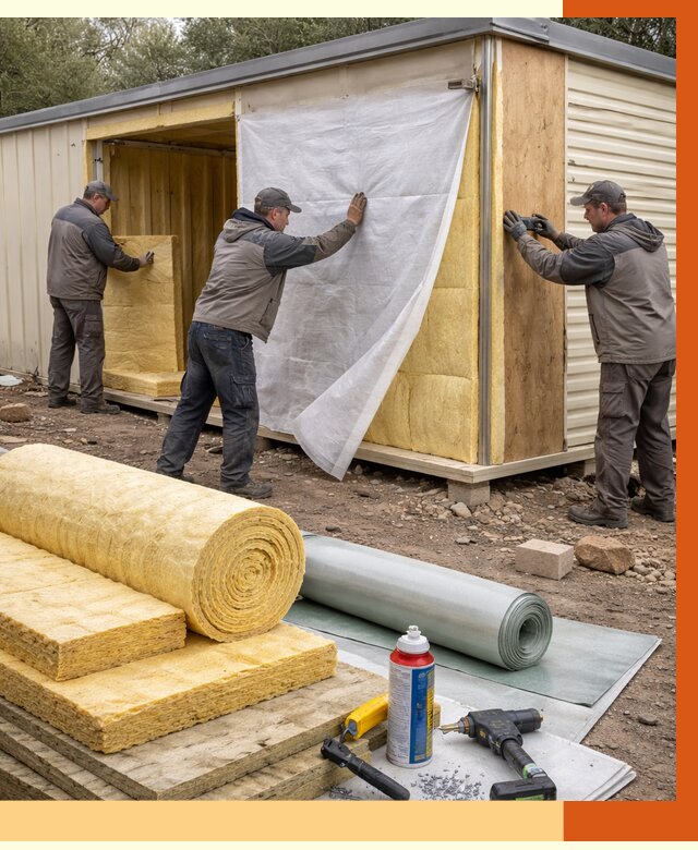 Утепление строительной бытовки в Великом Устюге от 12724 руб. под ключ | ТепломастерВлс