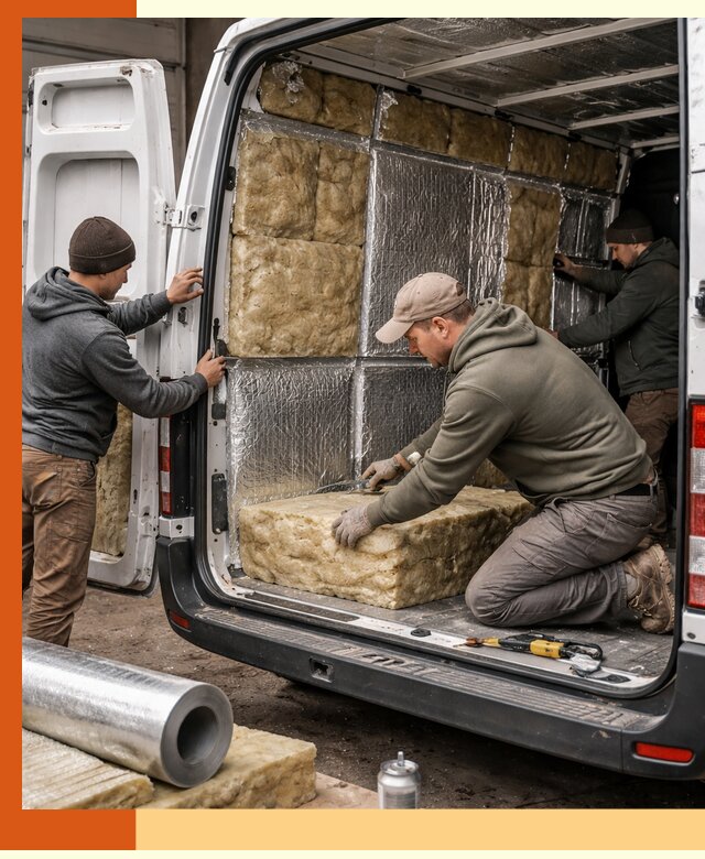 Утепление фургона в Великом Устюге: профессиональная теплоизоляция и шумоизоляция