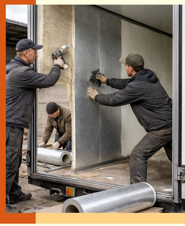 Утепление холодильного кузова в Великом Устюге — монтаж и теплоизоляция