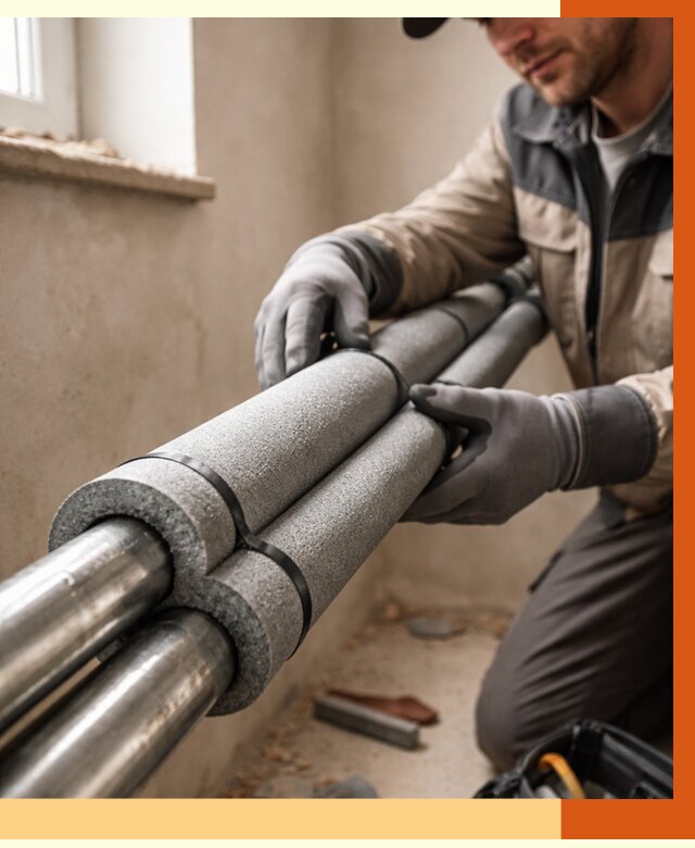 Утепление труб отопления в Великом Устюге от 2901 руб. за м² — услуги под ключ | ТепломастерВлс