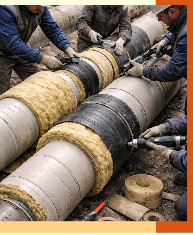 Утепление трубопровода в Великом Устюге под ключ от 1883 руб. — надежно и выгодно | ТепломастерВлс