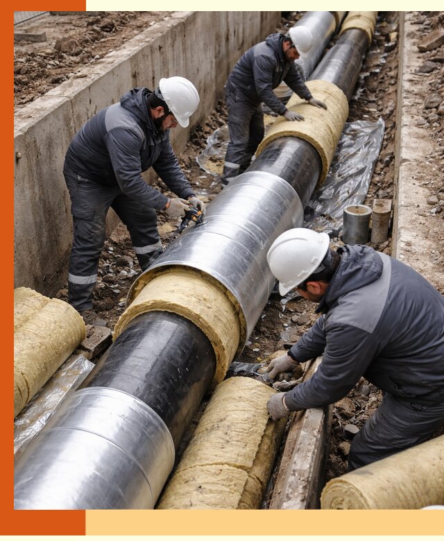 Утепление теплотрассы в Великом Устюге: утеплительные работы и материалы