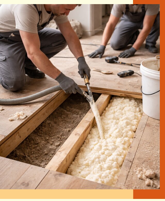Заполнение пустот пола в Великом Устюге от 2748 руб. — утепление пустот пола под ключ | ТепломастерВлс
