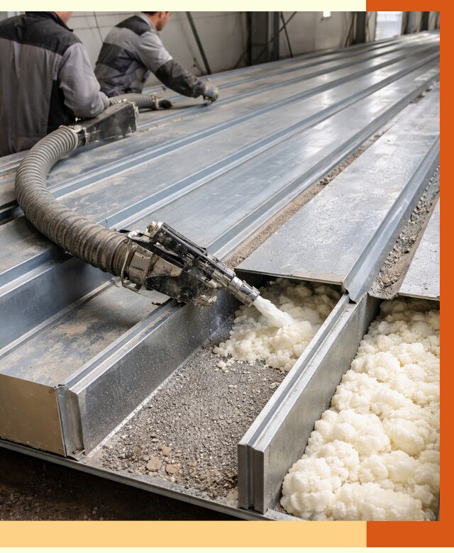 Заполнение пустот кровельных панелей в Великом Устюге от 7329 руб. под ключ | ТепломастерВлс