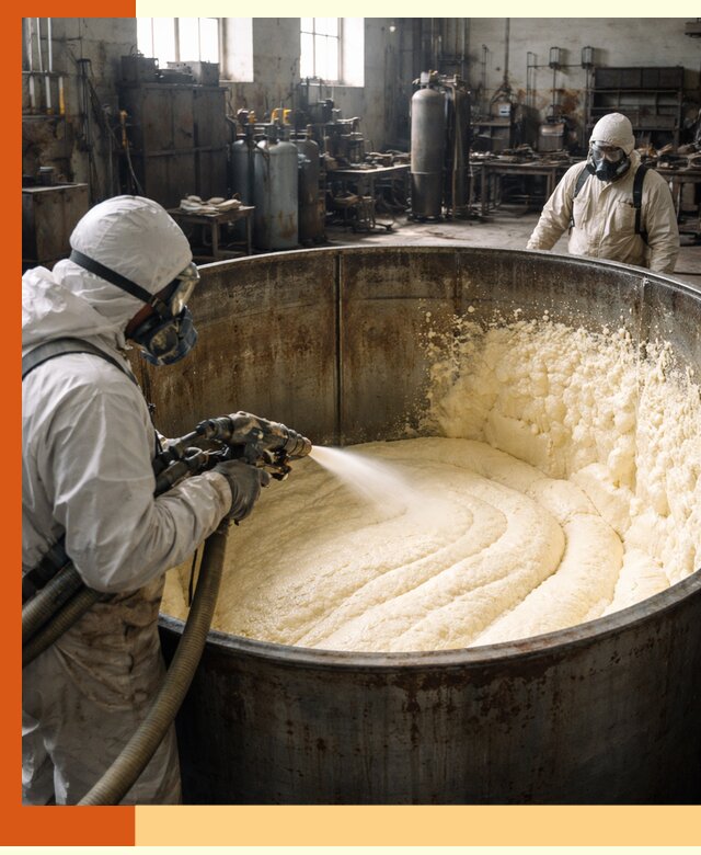 Заливка ппу в емкости с полной изоляцией и герметизацией в Великом Устюге