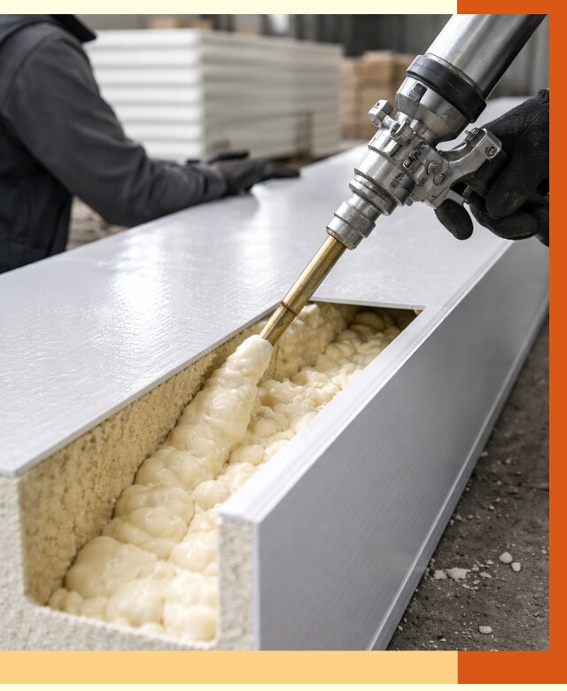 Заполнение пустот холодильных панелей в Великом Устюге от 7634 руб. | ТепломастерВлс