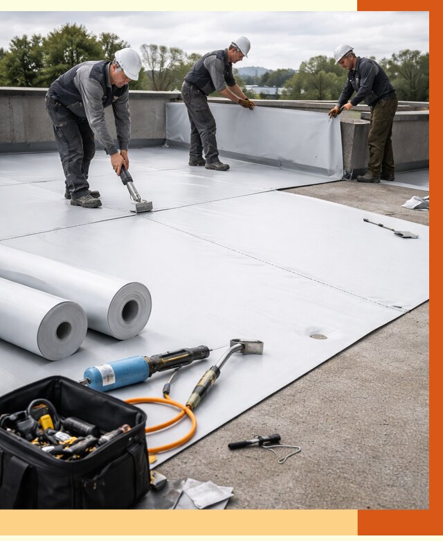 Гидроизоляция мембранной кровли в Великом Устюге от 7634 руб./м² — профессионально | ТепломастерВлс