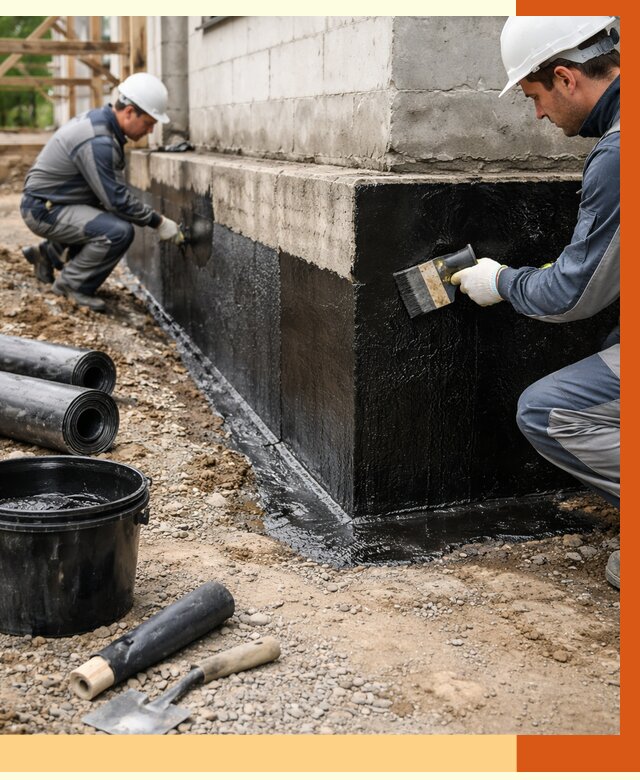 Гидроизоляция фундамента в Великом Устюге от 1272 руб. — профессионально, под ключ | ТепломастерВлс