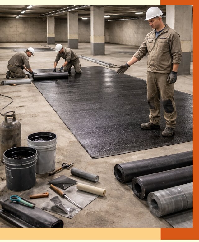 Гидроизоляция паркинга в Великом Устюге от 1221 руб/м² — профессиональная защита | ТепломастерВлс