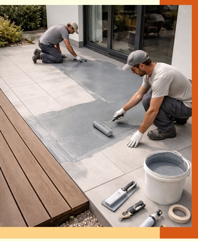 Гидроизоляция террасы в Великом Устюге под ключ от 7634 руб./м² | ТепломастерВлс