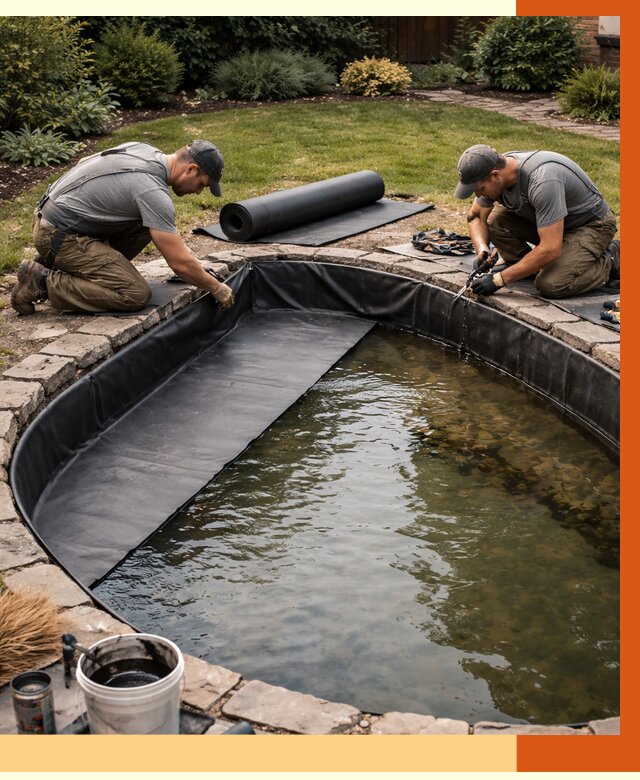 Гидроизоляция пруда в Великом Устюге от 15269 руб. под ключ | ТепломастерВлс профессионально