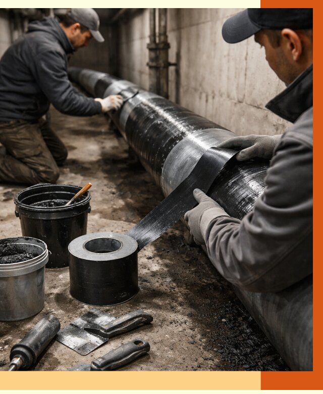 Гидроизоляция труб в Великом Устюге от 2545 руб. — профессиональная герметизация | ТепломастерВлс