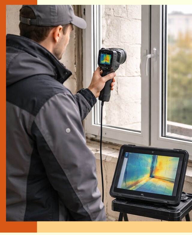 Тепловизионное обследование дома в Великом Устюге для выявления утечек тепла