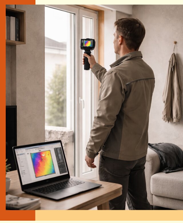 Тепловизионное обследование квартиры в Великом Устюге для поиска утечек тепла