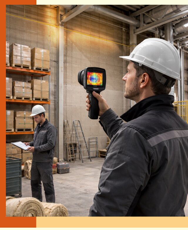 Тепловизионное обследование склада и выявление утечек в Великом Устюге