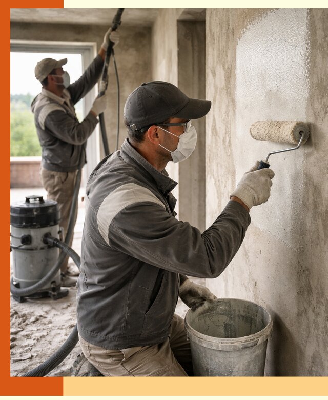 Подготовка поверхности под напыление утеплителя в Великом Устюге