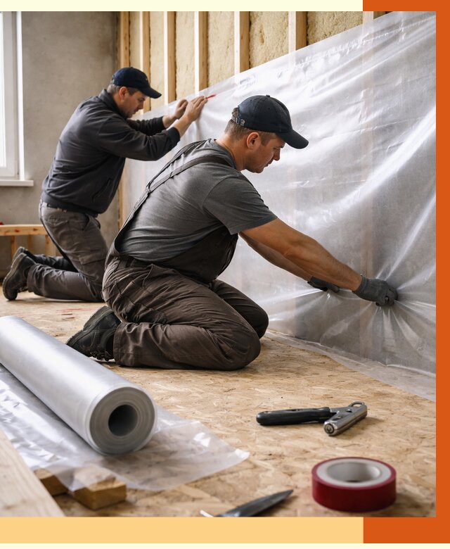 Монтаж пароизоляции в Великом Устюге от 2545 руб. — установка и укладка под ключ | ТепломастерВлс